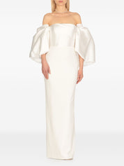 Solace London Floris Maxi Dress — White Off-Shoulder (55€)