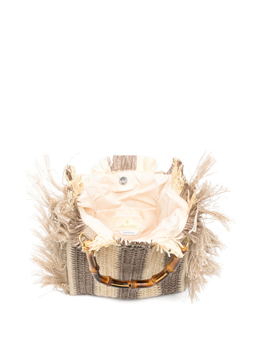 La Milanesa Lilium Handbag — Beige Bamboo Top Handle