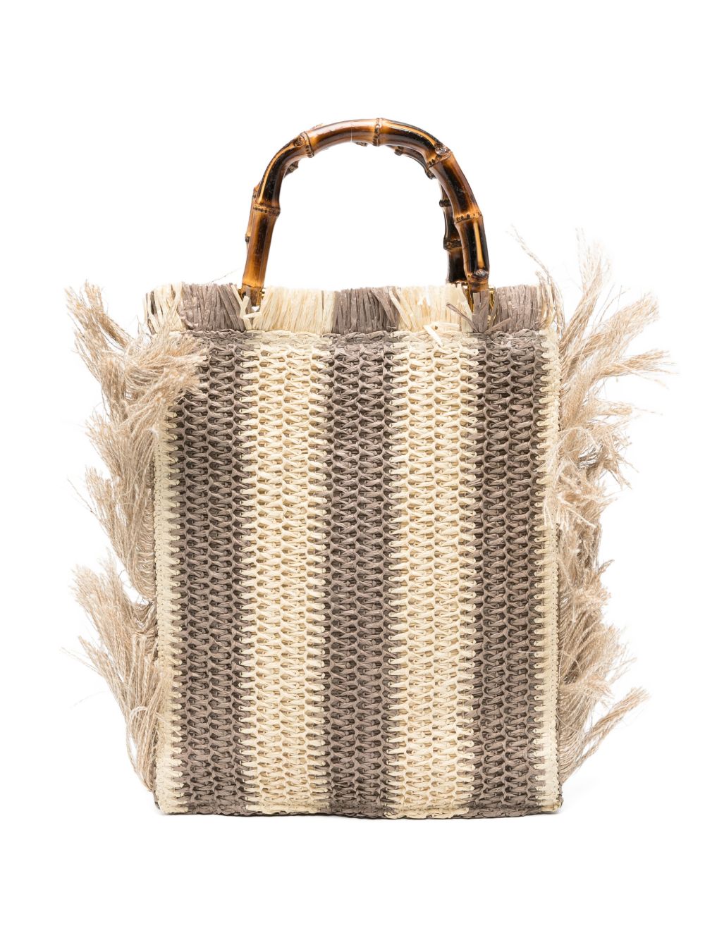 La Milanesa Lilium Handbag — Beige Bamboo Top Handle