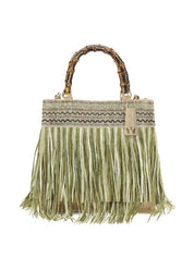 La Milanesa Calla Medium Handbag – Green Fringe (Handbag)