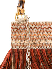 La Milanesa Calla Small Handbag — Beige Fringe Luxury