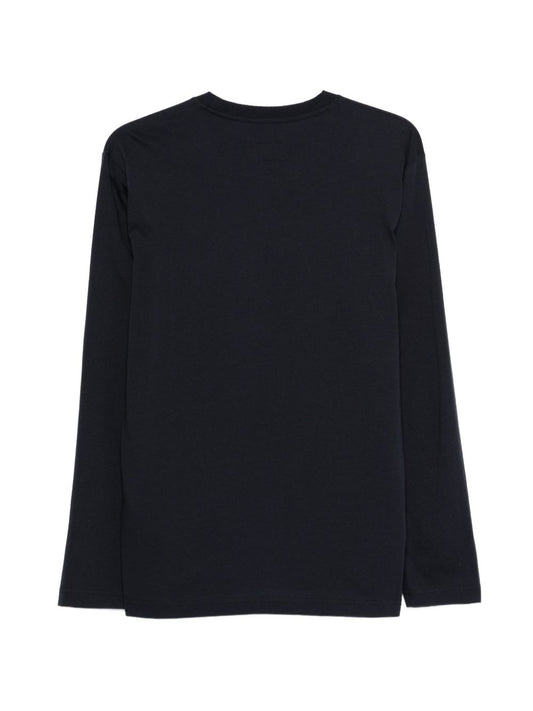 Emporio Armani Logo Cotton T‑Shirt — Men's Blue Topwear