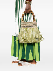 La Milanesa Calla Small Handbag — Green Bamboo Elegance
