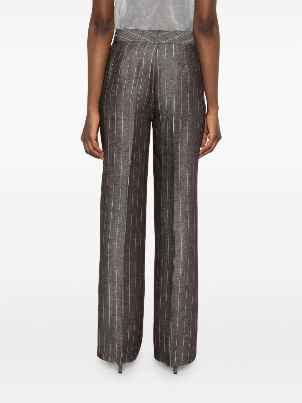 Via Masini 80 Trousers — Pinstriped Women's Trousers