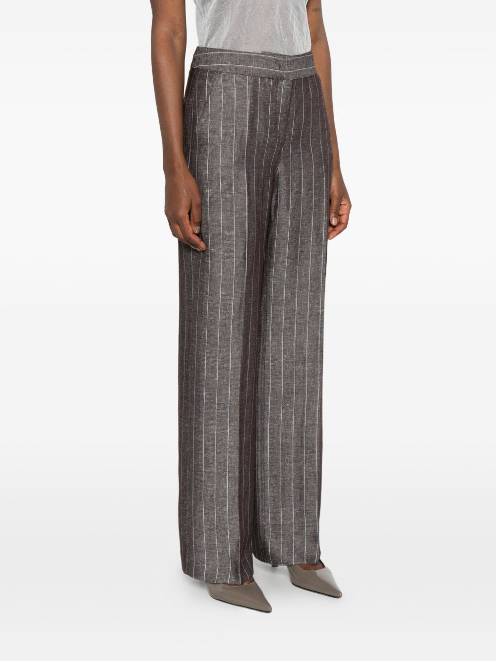 Via Masini 80 Trousers — Pinstriped Women's Trousers