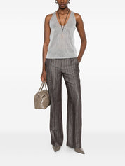 Via Masini 80 Trousers — Pinstriped Women's Trousers