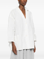 Apuntob Cotton Blend Jacket — White Women's Jacket