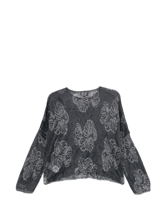 Emporio Armani Sweaters — Blue Floral Crewneck (Women)