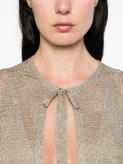 Fabiana Filippi Tie-Detail Long Cardigan — Khaki Topwear
