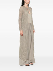 Fabiana Filippi Tie-Detail Long Cardigan — Khaki Topwear