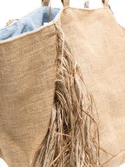 La Milanesa Sharon Handbag — Beige Bamboo Fringe (New)