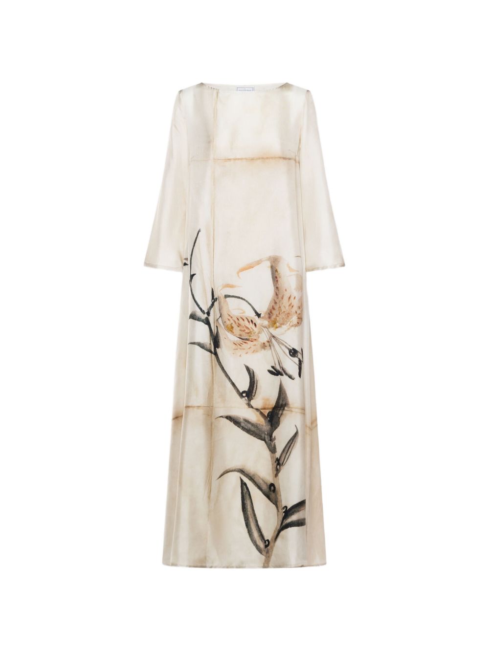 Pierre Louis Mascia Printed Silk Dress — Beige Floral