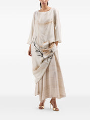 Pierre Louis Mascia Printed Silk Dress — Beige Floral