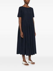 Apuntob Cotton Pleated Midi Dress — Blue, €245