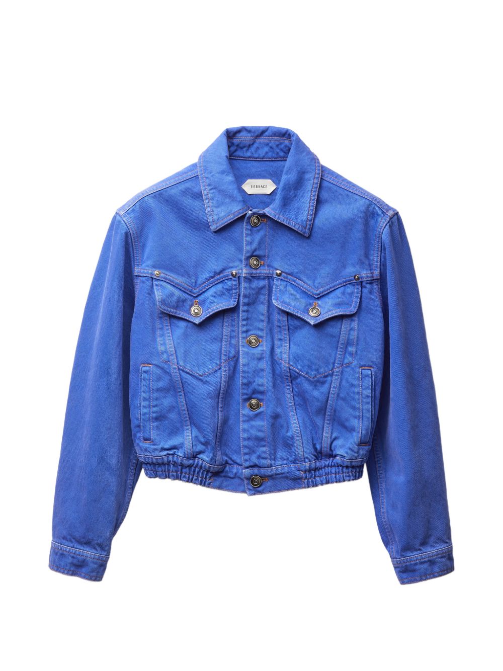 Versace Denim Cotton Jacket for Women - Sky Blue