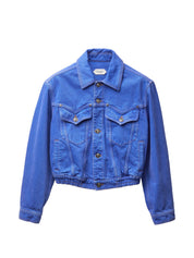 Versace Denim Cotton Jacket for Women - Sky Blue