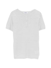 Base Linen & Cotton T‑Shirt — Grey Topwear