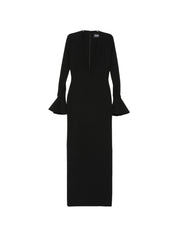 Solace London Hutton Maxi Dress — Black V‑Neck