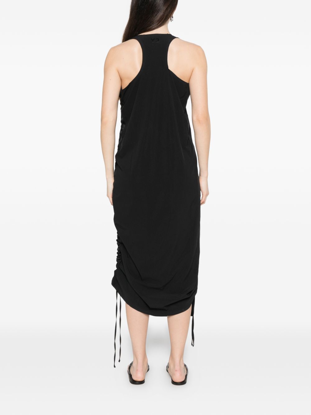 Y-3 Racer Dress — Black Sleeveless Drawstring Dress