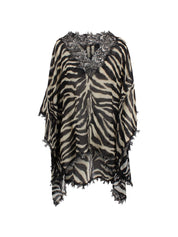 Ermanno Scervino Printed Short Kaftan — Beachwear