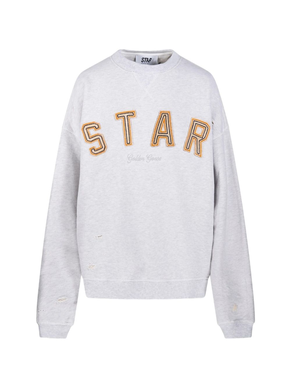 Golden Goose Sweaters for Men — Distressed Cotton Crewneck