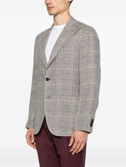 Boglioli Line Double-Breasted Jacket — Grey Check, Men