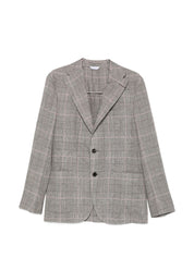 Boglioli Line Double-Breasted Jacket — Grey Check, Men