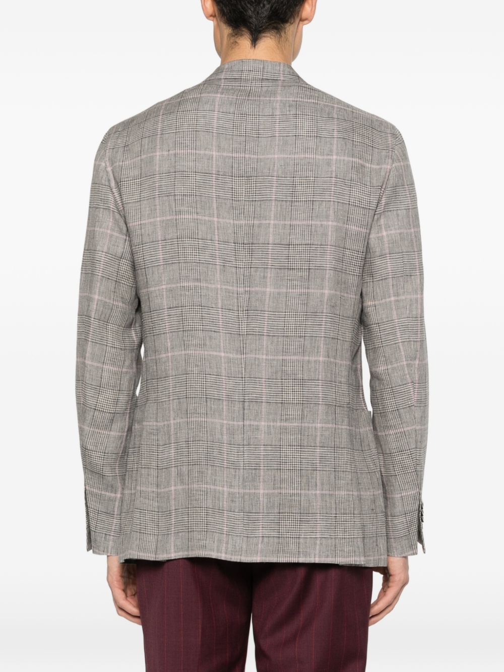 Boglioli Line Double-Breasted Jacket — Grey Check, Men