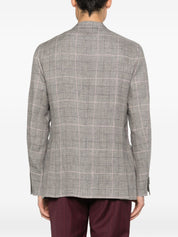 Boglioli Line Double-Breasted Jacket — Grey Check, Men
