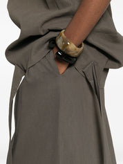 Uma Wang Paella Linen Blend Trousers — Grey Wide Leg