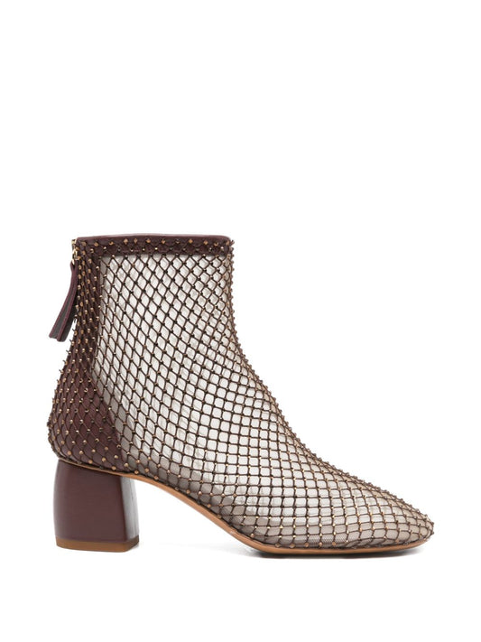 Forte Forte Strass Mesh Ankle Boots — Brown 2026
