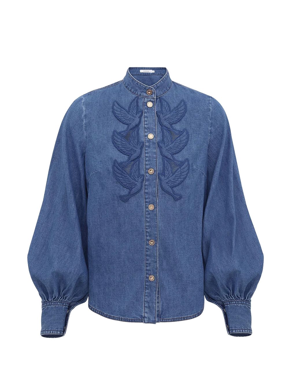 Zimmermann Denim Applique Shirt — Blue Women's Shirt