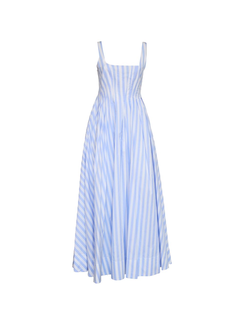 Sportmax Striped Cotton Long Dress — Azzurro Elegance