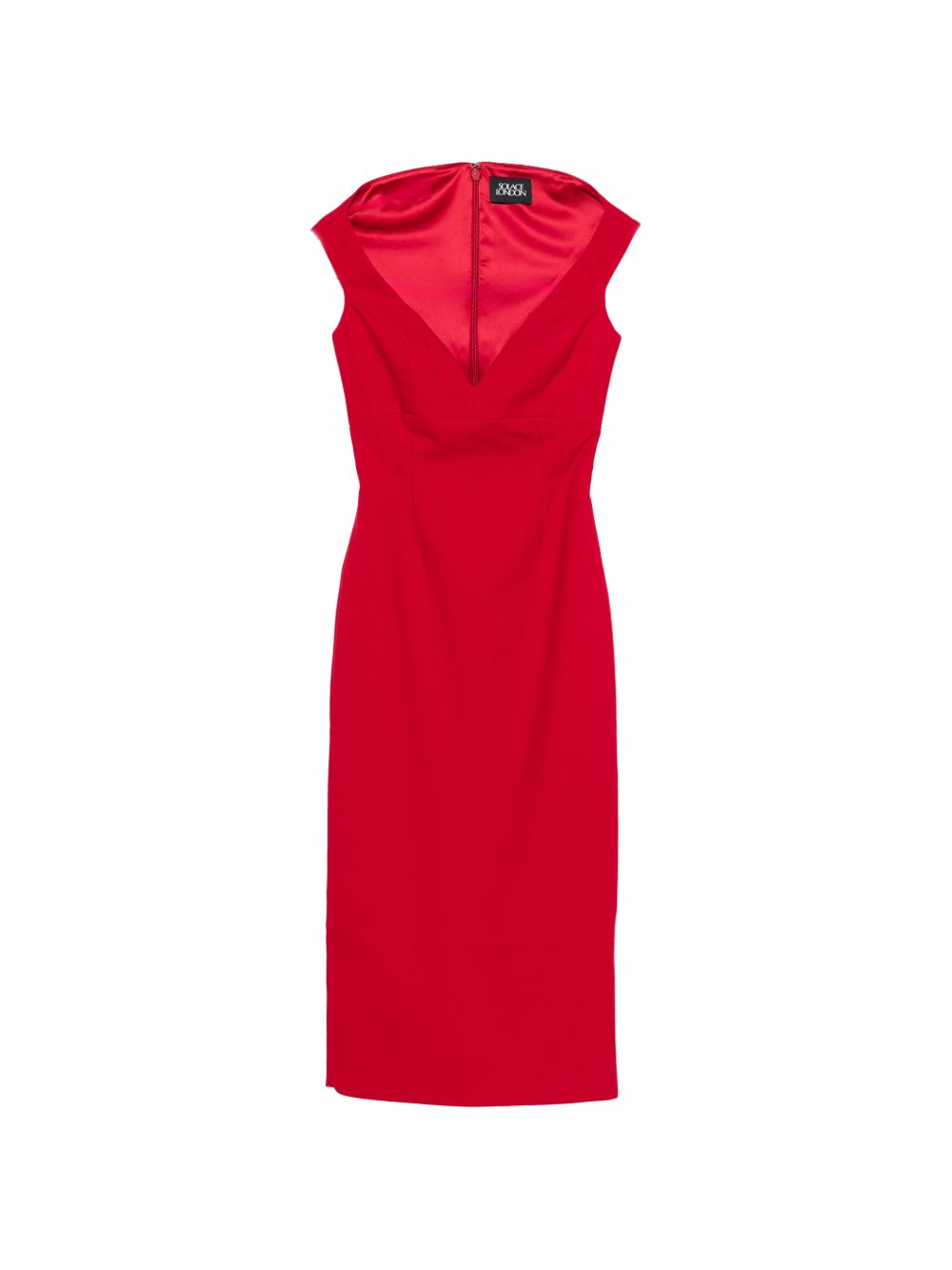 Solace London Dresses — V‑Neck Monica Midi (Red)
