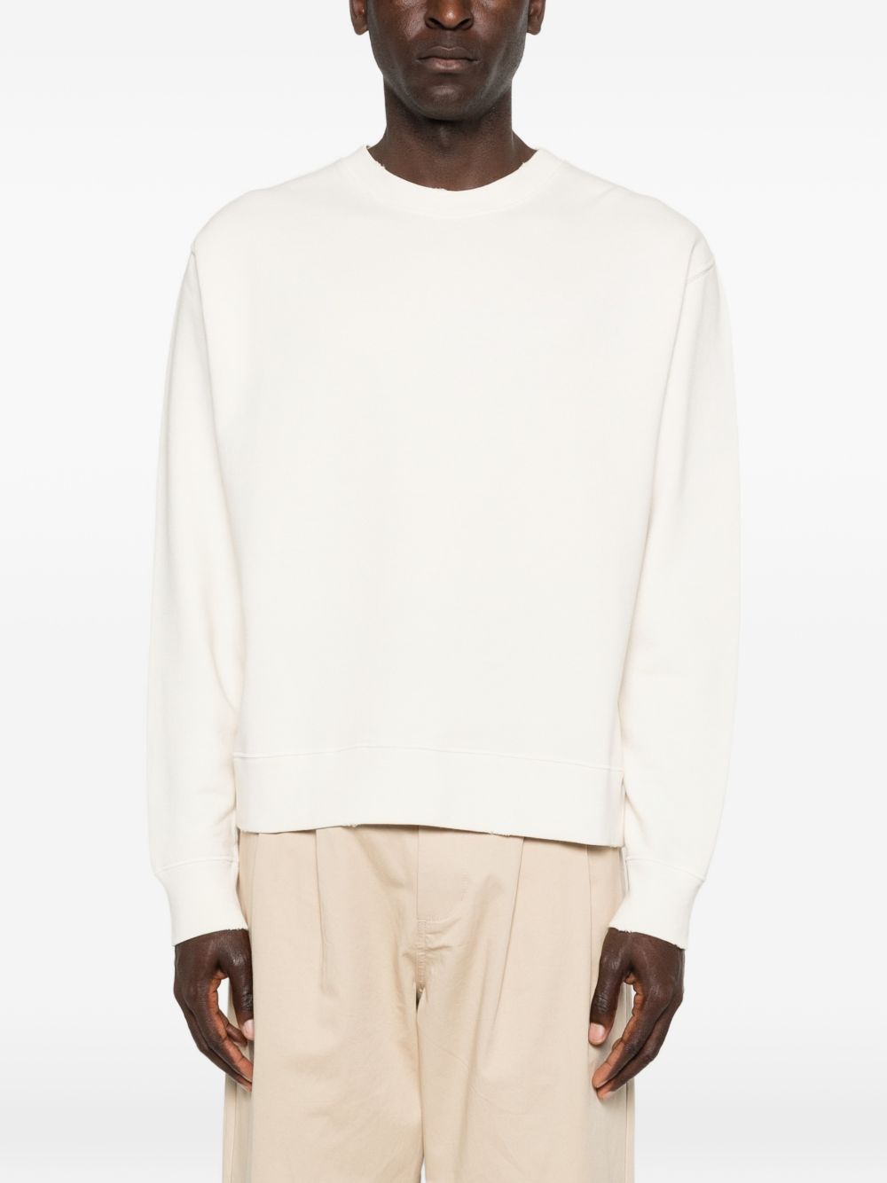 Golden Goose Sweaters — White Crewneck Knit Tops