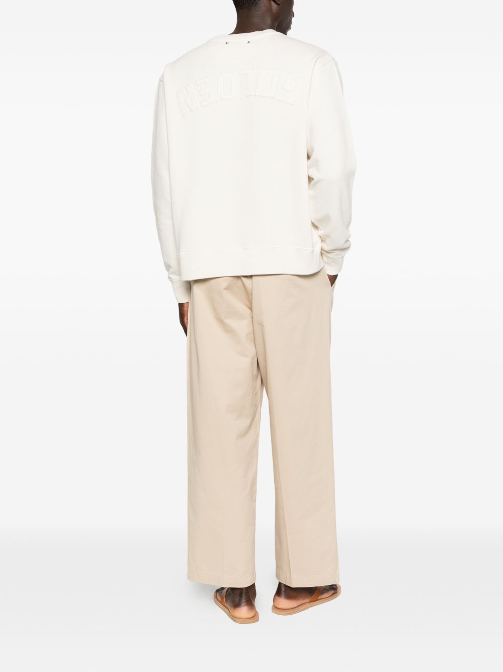 Golden Goose Sweaters — White Crewneck Knit Tops