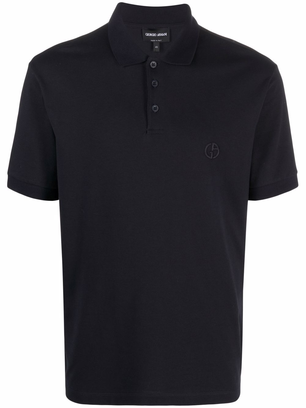 Giorgio Armani Piquet Cotton Polo Shirt - Navy Blue