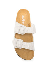 Woolrich Sandals — White Leather Two-Band Sandals