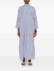 Daniela Gregis Cotton Midi Dress — White/Blue Stripes