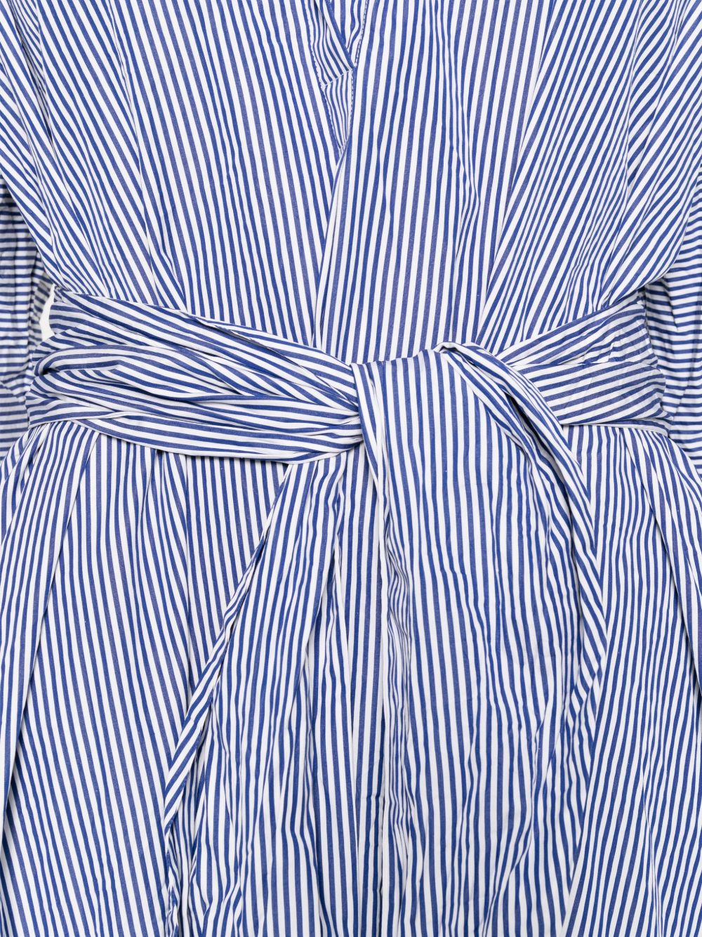 Daniela Gregis Cotton Midi Dress — White/Blue Stripes