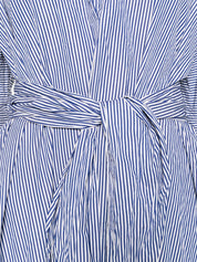 Daniela Gregis Cotton Midi Dress — White/Blue Stripes
