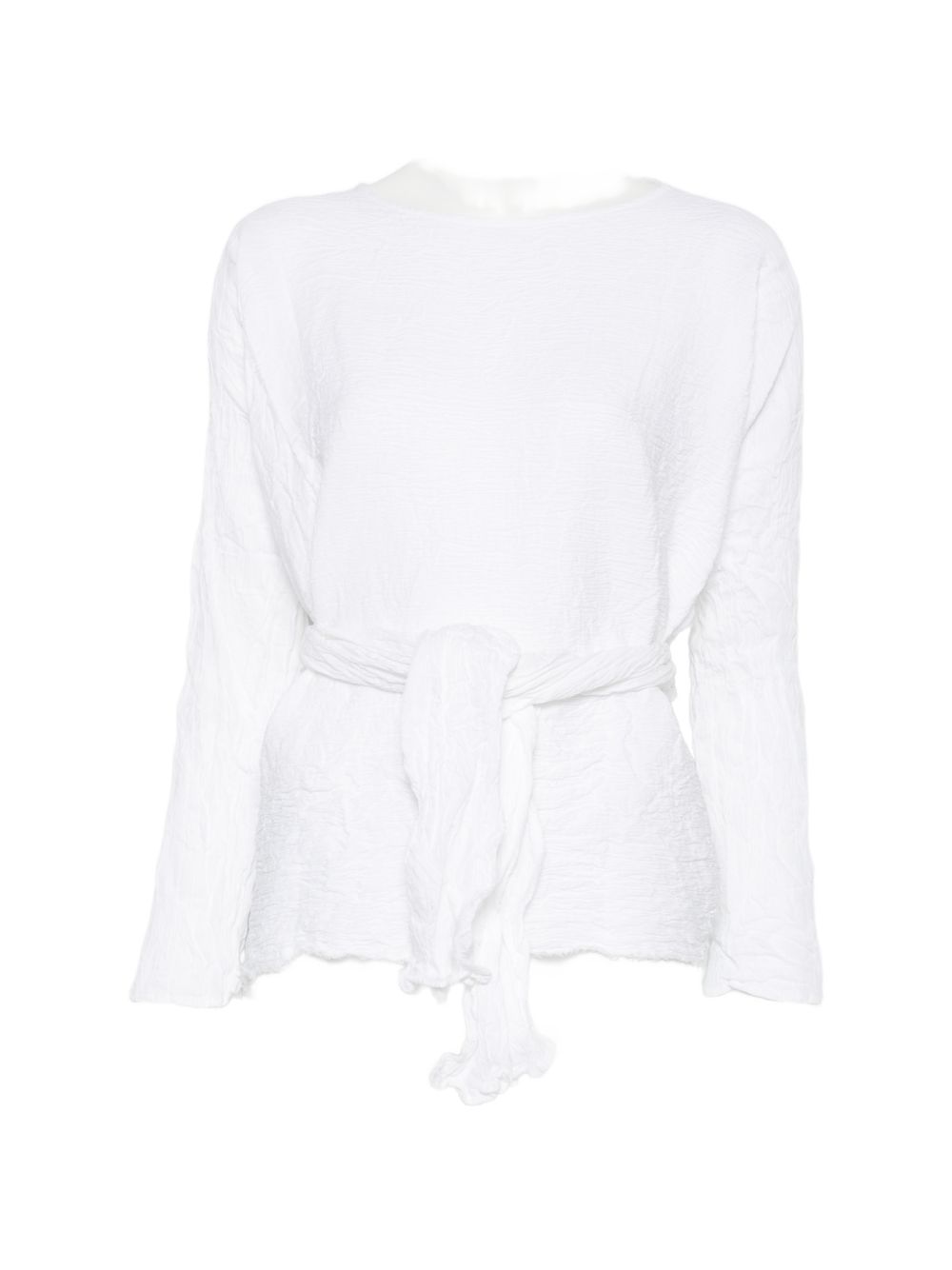 Daniela Gregis Cotton Shirt — White Textured Tie Detail