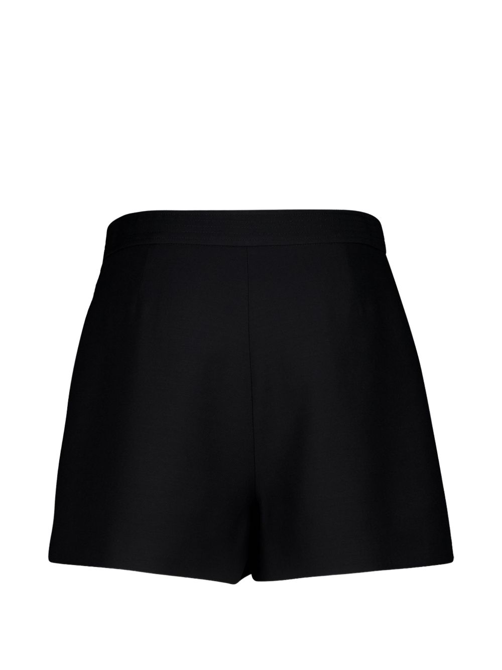 Valentino Shorts — Black VLogo Wool-Silk Shorts