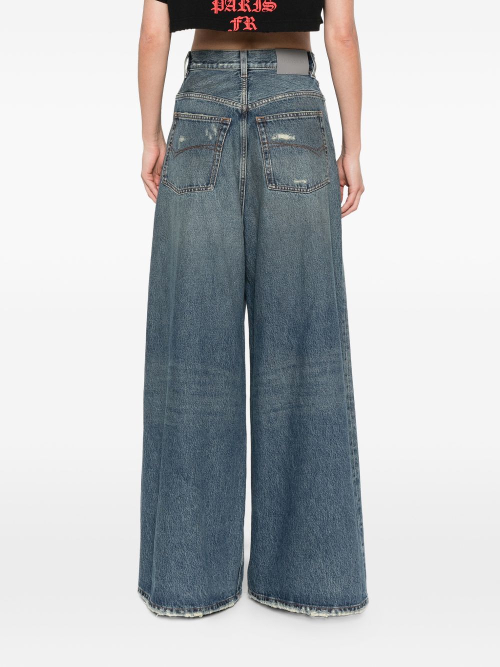 Balenciaga Flared Denim Jeans — Women's Blue Wide Leg