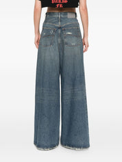Balenciaga Flared Denim Jeans — Women's Blue Wide Leg