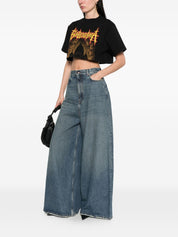 Balenciaga Flared Denim Jeans — Women's Blue Wide Leg