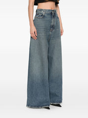 Balenciaga Flared Denim Jeans — Women's Blue Wide Leg