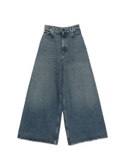 Balenciaga Flared Denim Jeans — Women's Blue Wide Leg