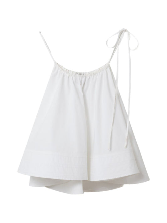 Stella McCartney Cotton Ruffled Top — White Sleeveless