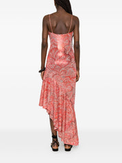 Etro Printed Asymmetric Dress — Orange Paisley, New In